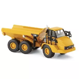 Camion de chantier avec benne articulé livrée jaune