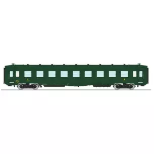 Une voiture couchette DEV AO B9c9 myfi vert REE MODELES VB401 SNCF - HO 1/87