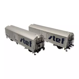 Set 2 wagons réfrigérants STEF moderne Ls Models 30237 - HO 1/87 - SNCF - EP IV / V