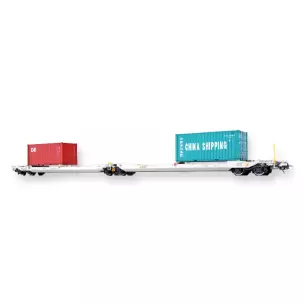 Set 2 wagons porte-conteneurs Pullman 36553 - HO 1/87 - NL / RN - EP VI
