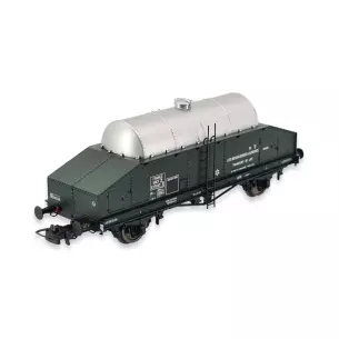 Novateur stainless steel dairy car model 50000 with green livery - HO 1/87 - SNCF - EP III