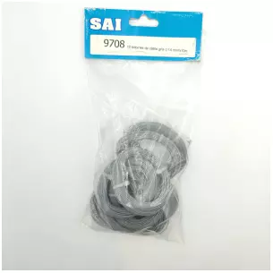 Lot de 10 bobines de câble gris de dimensions 0.14 mm^2 x 10 cm