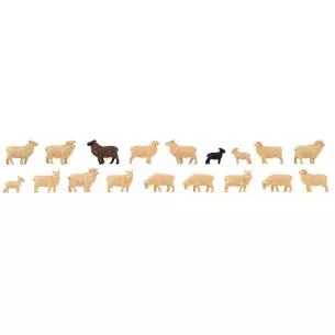 Lot de 18 animaux moutons domestiques Faller 151917 - HO : 1/87
