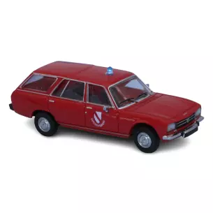 Voiture Peugeot 504 Break pompiers rouge PCX 870349 SAI 2351 - HO 1/87