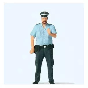 Policier en uniforme bleu et képi PREISER 28236 - HO 1:87