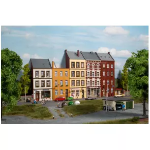 4 maisons en demi-relief SchmidtstraBe AUHAGEN 11467 - HO 1/87 387x45x214mm