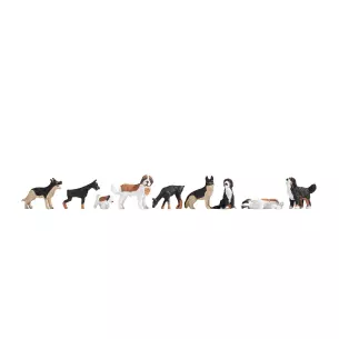 Pack de 9 chiens NOCH 15717 - HO : 1/87ème