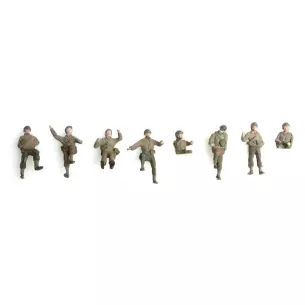 Groupe de 8 soldats de la 2e DB pour Half-Track - REE HO 1/87e - REAB015