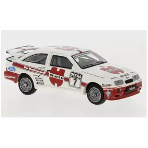 Voiture Ford Sierra RS 500 Cosworth, n°7, livrée blanche et rouge BREKINA 19256 - HO : 1/87 -