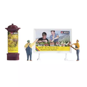 Lot de 2 colleur d'affiches et 2 affiches publicitaires NOCH 15202 - HO 1/87