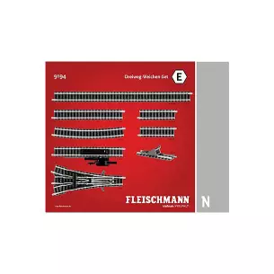 Coffret de rails ballastés E avec aiguillage triple