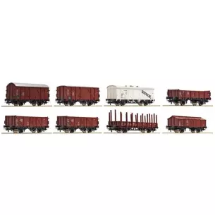 Coffret de 8 wagons à marchandises