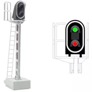 Signal principal 2 feux LED - Vert/rouge - MAFEN 413201 SNCF - N 1/160