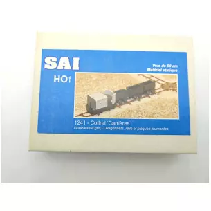 Static equipment "Quarries" set including 1 locotractor delivered in grey 3 railcars and turntables