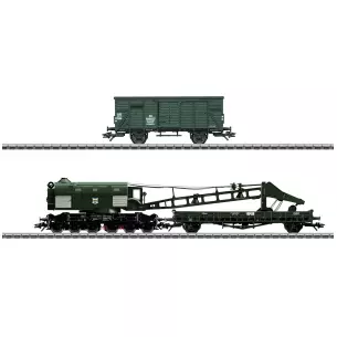 Set Grue à vapeur Ardelt 57t & wagon Marklin 49570 - HO 1/87 - DB - EP III