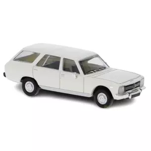 Voiture Peugeot 504 livrée blanche SAI 2342 - HO : 1/87 - EP III / IV - Break