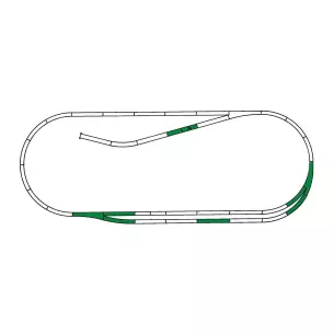 C Track set with ballast Roco 42011 - HO : 1/87 - Code 83