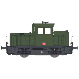 Locotracteur diesel Y-6573 livrée vert avec châssis noir et traverses rouges