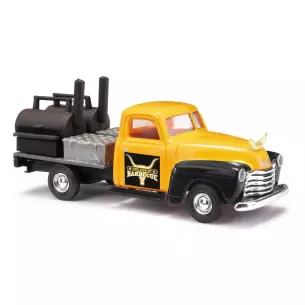 Camionnette Chevrolet Pick-up, Barbecue Busch 48239 - HO 1/87 - livrée jaune