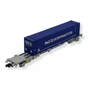 Wagon porte-conteneur NOVATRANS "P&O" gris Arnold HN6583 SNCF - N 1/160 - EP V