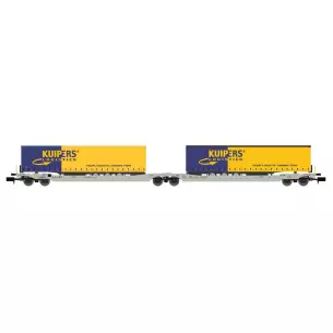 Double trailer wagon Sdggmrs AAE Cargo AG 2 trailers KUIJPERS Logistic