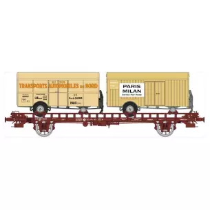 Wagon UFR  fourgons AUTOMOBILES du NORD & PARIS-MILAN - HO 1/87 - REE WB643