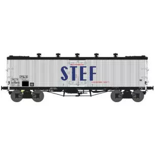 Wagon TP FRIGO à bogies livrée blanc/toit noir avec trappes à glace et aérateurs
