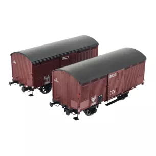 Set 2 Wagons primeurs 10T rouge sideros REE MODELES WB761 - SNCF HO 1/87 - EP II