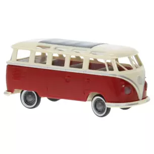 Minibus VW T1b "Samba", livrée rouge et beige Brekina 31846 - HO : 1/87 -