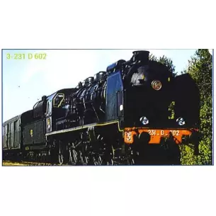 Locomotive à vapeur SNCF Pacific ÉTAT 3-231 D 602, Batignolles, tender 22 C 267
