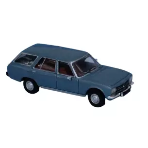 Voiture Peugeot 504 livrée bleue grise SAI 2340 - HO : 1/87 - EP III / IV - Break