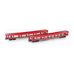 Set 2 Wagons de transport automobiles Train N33303 - N 1/160 - EETC - EP VI
