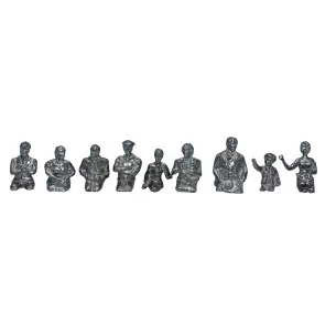 9 Passagers sans jambes à peindre (Métal blanc) SAI 0382 - HO 1/87