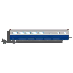 Voiture complémentaire bar TGV EURODUPLEX livrée bleu avec logo Carmillon