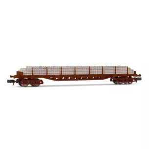 Wagon plat Arnold HN6503 à 4 essieux et bogies à piquets  - N 1/160 - EP IV
