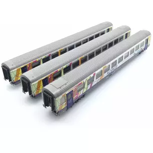 Set 3 Voitures Voyageurs Vtu "TER Alsace" Ls Models 41209 - HO 1/87 - SNCF - EP VI