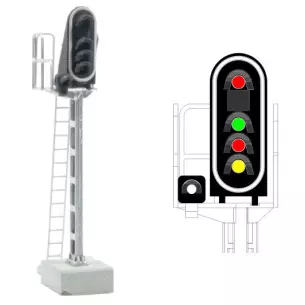 Signal 5 feux LED Rouge/vert/rouge/jaune/blanc MAFEN 413205 SNCF - N 1/160