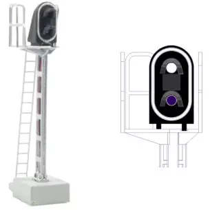 Signal principal 2 feux LED - Blanc/Violet - MAFEN 413202 SNCF - N 1/160