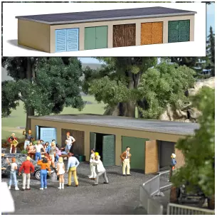 Kit "Complexe de garages" BUSCH 1648 - HO 1/87 - 174x73x30mm
