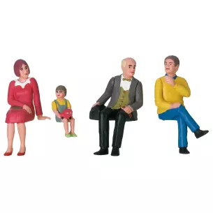 Pack de 4 personnages assis LGB 53011 - G 1/22.5 - Générationnel