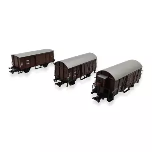 3 wagons de marchandises couverts pour la loco série 1020 - MARKLIN 46398 - HO 1/87