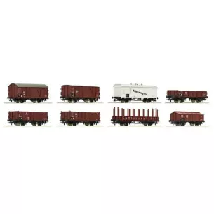 Coffret de 8 wagons à marchandises