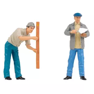 2 figurines travailleurs "Maçon" POLA G 331513 - G : 1/22.5 - travaux du bâtiment