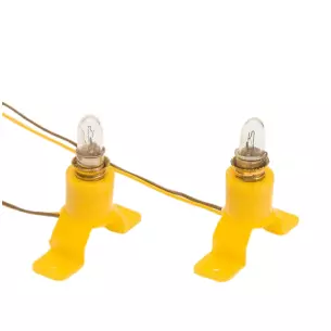 2 socles d'éclairage, ampoules 14-16V, livrée jaune - Busch 4280 -
