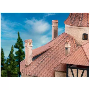 Set of 4 brick crown chimneys FALLER 180858 - HO 1/87 - EP I
