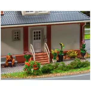 Lot of 6 plants in a pot - HO 1/87 - Faller 181284