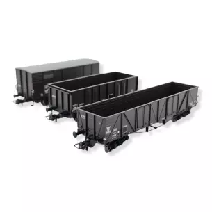 Set of 3 Roco 76004 dump cars - HO 1/87 - SNCF - EP III