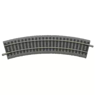 Curved rail with 360 mm ballast