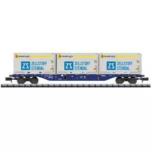 Wagon porte-conteneurs MiniTrix 18420 type Sgnss - N 1/160 - ERR - EP VI