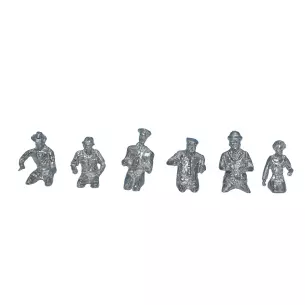 6 conducteurs à peindre (Métal blanc) SAI 0381 - HO 1/87
